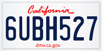 CA license plate 6UBH527