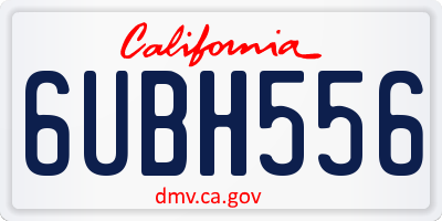 CA license plate 6UBH556