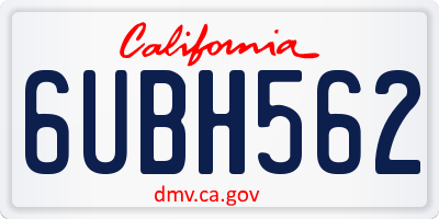 CA license plate 6UBH562