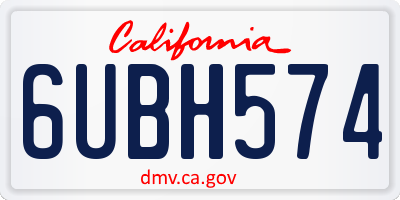 CA license plate 6UBH574
