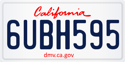 CA license plate 6UBH595
