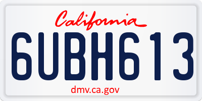 CA license plate 6UBH613