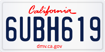 CA license plate 6UBH619