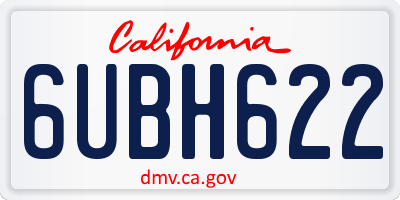 CA license plate 6UBH622