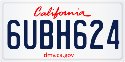 CA license plate 6UBH624
