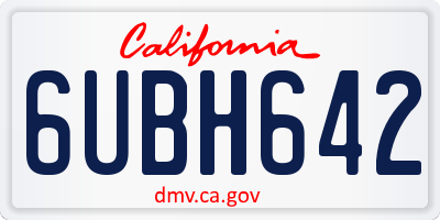CA license plate 6UBH642