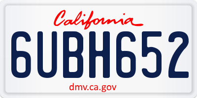 CA license plate 6UBH652