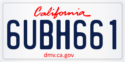 CA license plate 6UBH661
