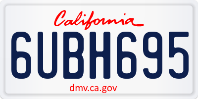 CA license plate 6UBH695