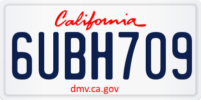 CA license plate 6UBH709
