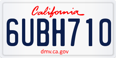 CA license plate 6UBH710