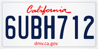 CA license plate 6UBH712