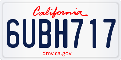 CA license plate 6UBH717