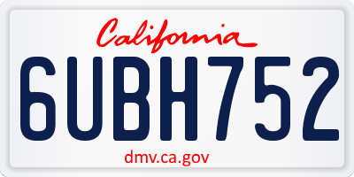 CA license plate 6UBH752
