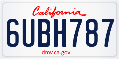 CA license plate 6UBH787