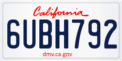 CA license plate 6UBH792