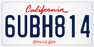 CA license plate 6UBH814