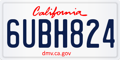 CA license plate 6UBH824