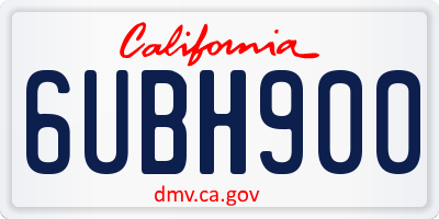 CA license plate 6UBH900