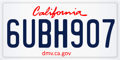 CA license plate 6UBH907