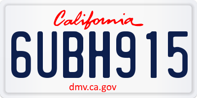 CA license plate 6UBH915