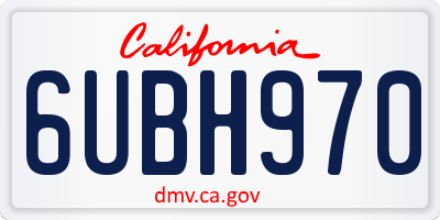 CA license plate 6UBH970