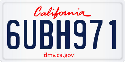 CA license plate 6UBH971