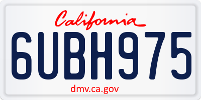 CA license plate 6UBH975