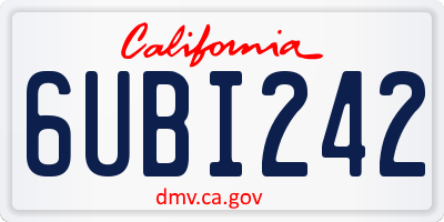 CA license plate 6UBI242