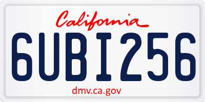 CA license plate 6UBI256