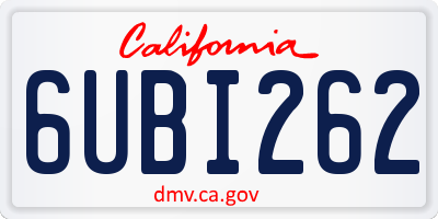 CA license plate 6UBI262