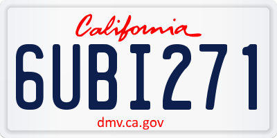 CA license plate 6UBI271