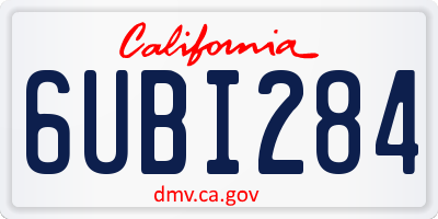 CA license plate 6UBI284