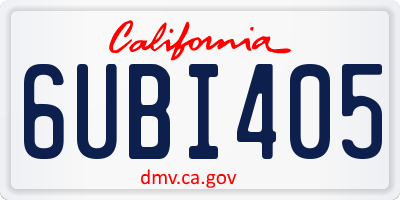 CA license plate 6UBI405