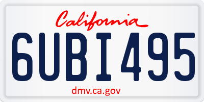 CA license plate 6UBI495