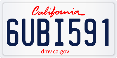 CA license plate 6UBI591