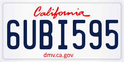 CA license plate 6UBI595