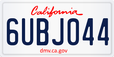 CA license plate 6UBJ044