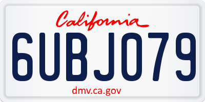 CA license plate 6UBJ079