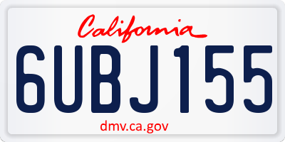 CA license plate 6UBJ155