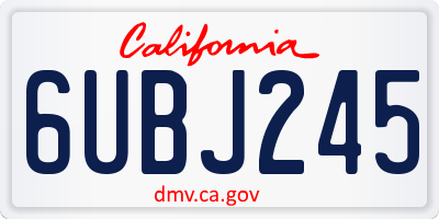 CA license plate 6UBJ245