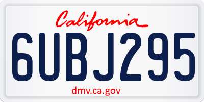 CA license plate 6UBJ295