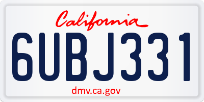 CA license plate 6UBJ331