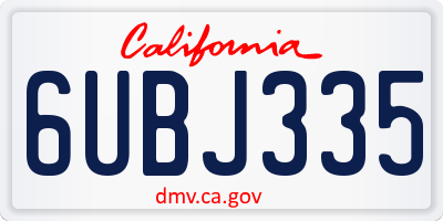 CA license plate 6UBJ335