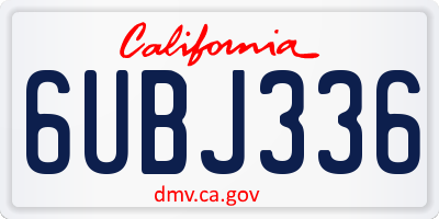CA license plate 6UBJ336