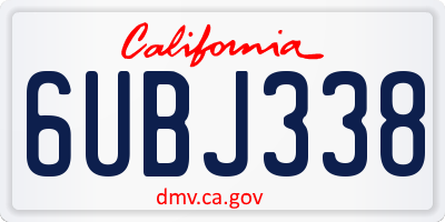 CA license plate 6UBJ338
