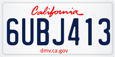 CA license plate 6UBJ413