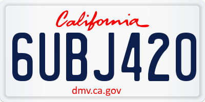 CA license plate 6UBJ420