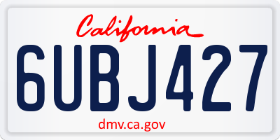 CA license plate 6UBJ427