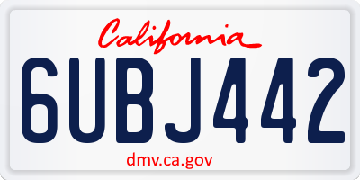 CA license plate 6UBJ442